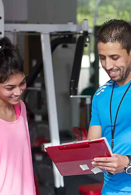 Personal fitness training in the gym